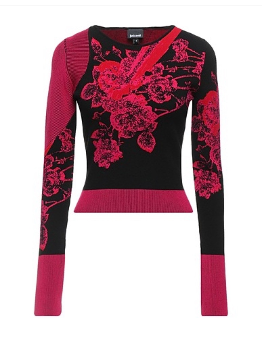 Just Cavalli Floral Knit Top Sweater in S $350